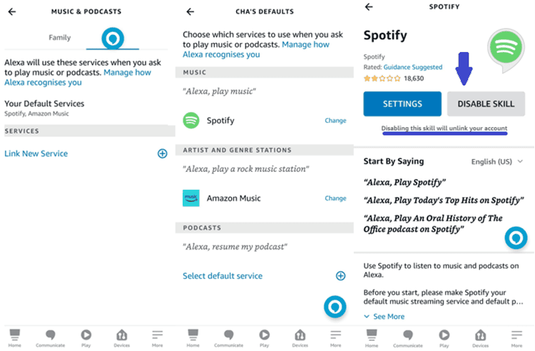 linking alexa to spotify