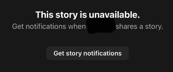 IG Story unavailable message