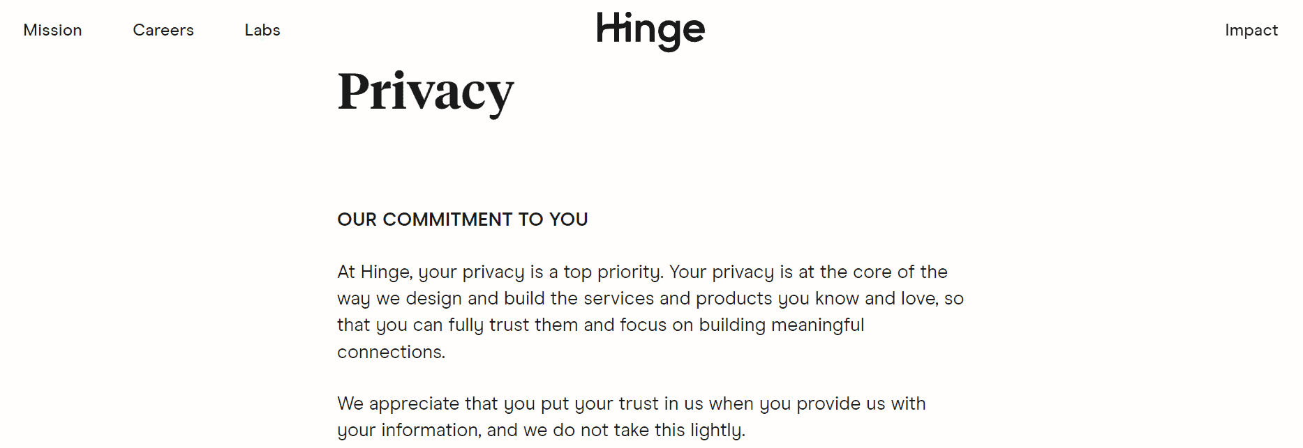 Hinge Privacy Policy